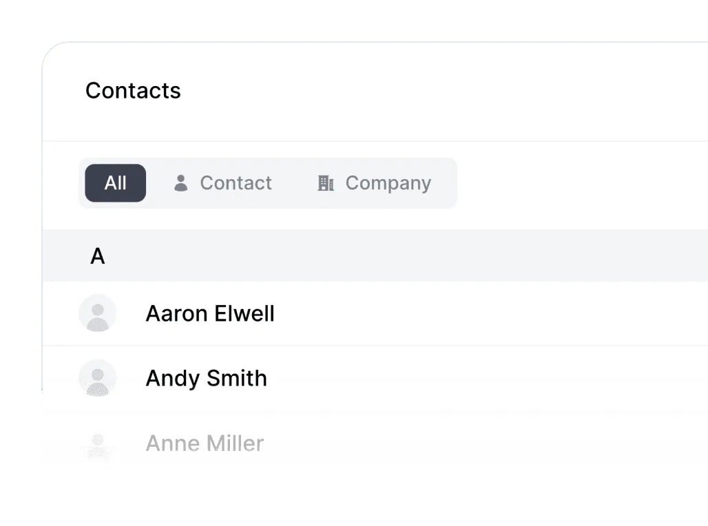 The contact list in Lattney on a phone