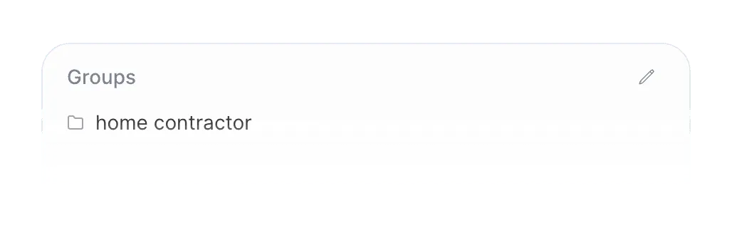 Contacts sorted into groups