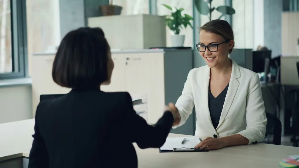 Two women at an interview