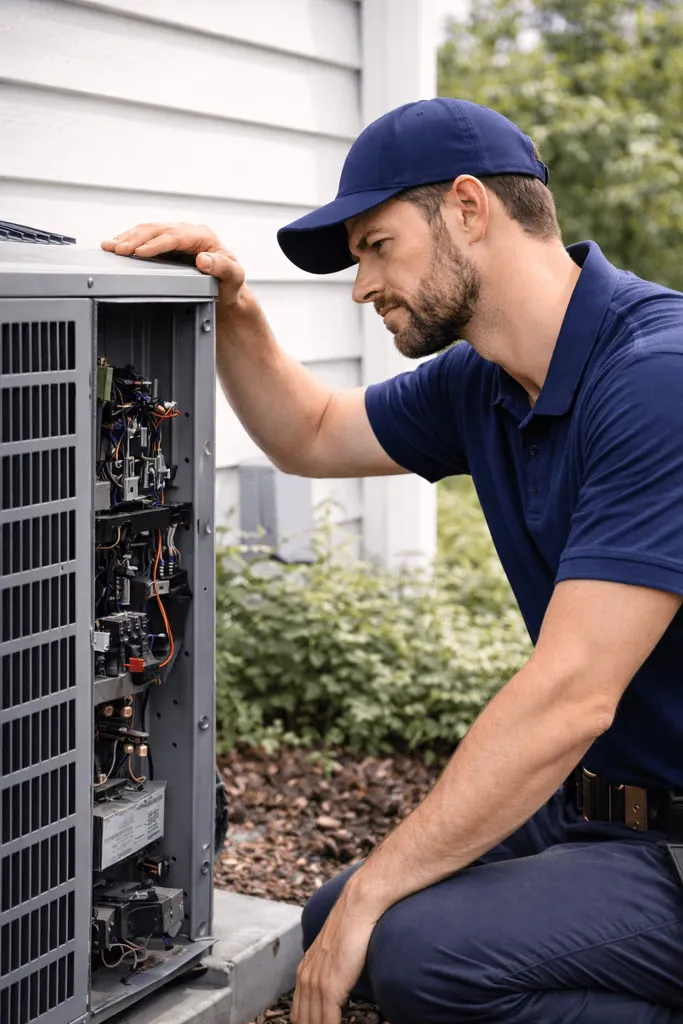 HVAC outdoor unit, Lattney job tracking for home service teams