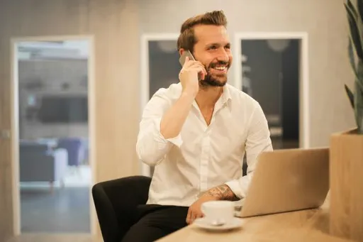 A recruiter reviewing candidates on a phone