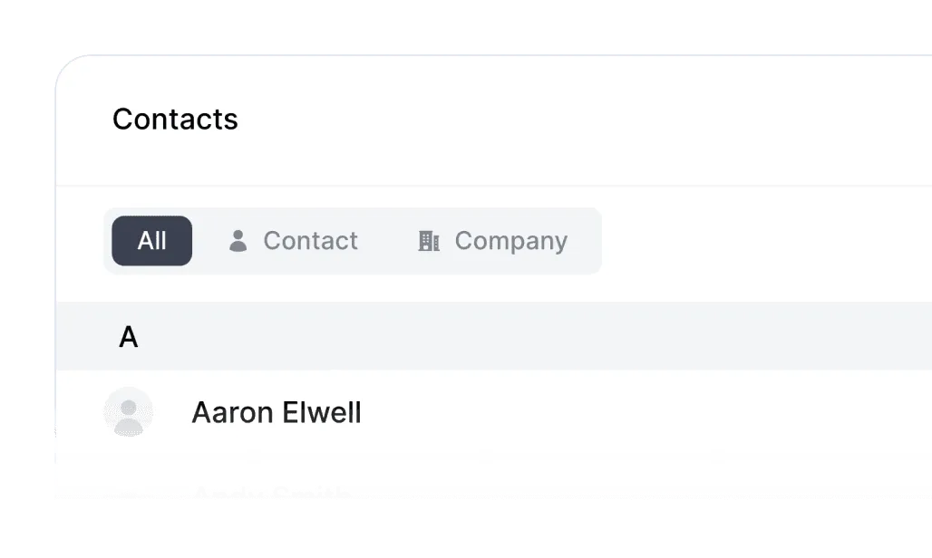 The contact list in Lattney on a phone