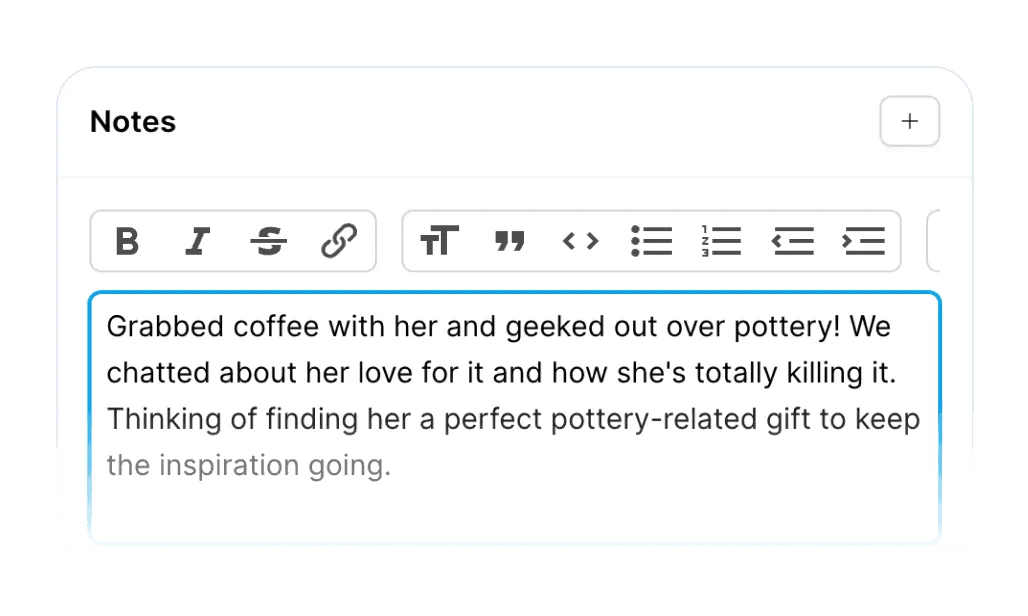A note being written on a contact in Lattney